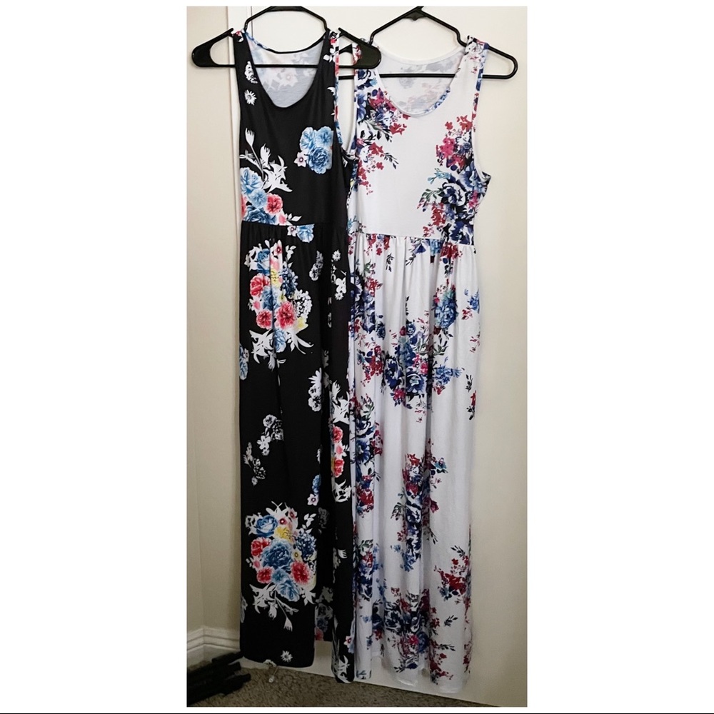 2 Floral Maxi Dresses with Pockets!